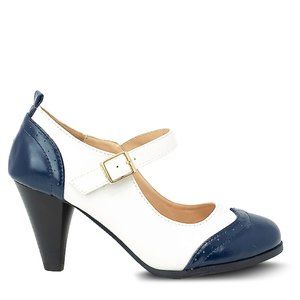 Women's Navy/White Two Tone Mary Jane Retro Pump